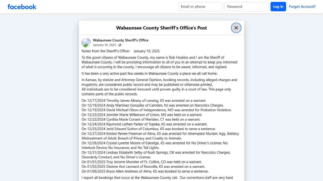 Notes from the... - Wabaunsee County Sheriff's Office Facebook